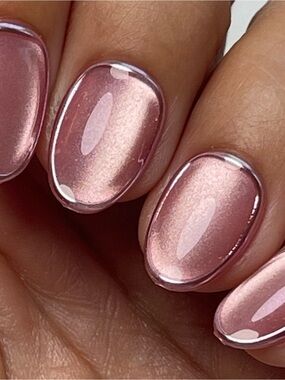🚨New Release Red Aspen Pink Almond Cat Eye Press-On Nails